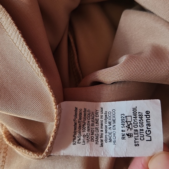 Women's Long, Fitted, Bodycon, Champaign Color, Cowl Neck, Sexy Formal Dress - Picture 8 of 9